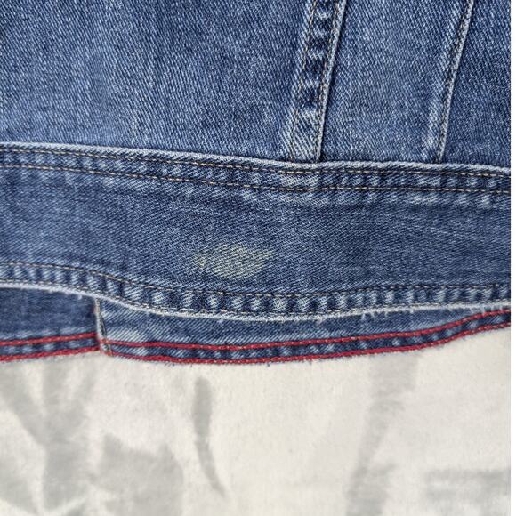 Tommy Hilfiger Jean Jacket Womens 1X Plus Denim Coat Y2K Preppy Vintage READ - Picture 5 of 11